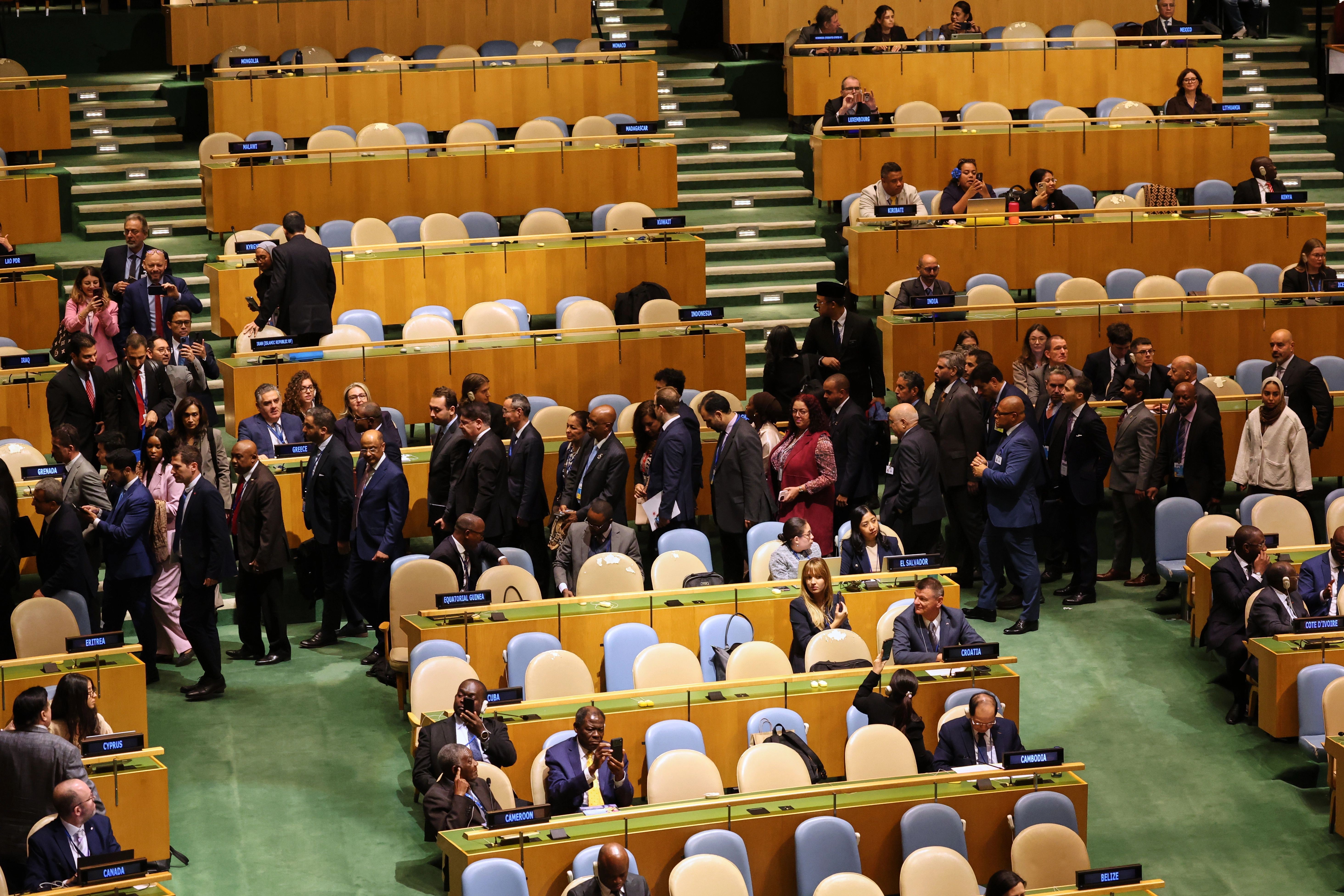 Delegatët e OKB-së largohen nga salla gjatë fjalimit të Netanyahut
