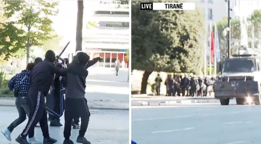 Tensionet zhvendosen te Kryeministrja: Protestuesit pajisen me gurë dhe barriera metalike