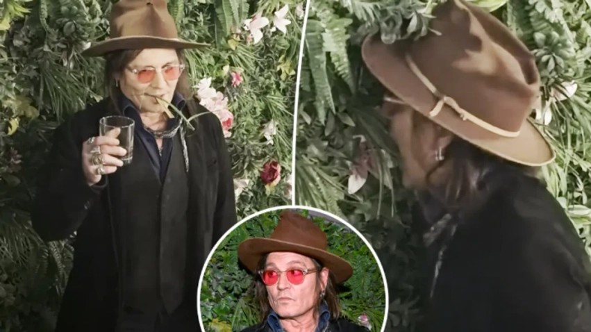 Veprim i pazakontë i Johnny Depp në Las Vegas, aktori shfaqet duke përtypur gjethe dekorative në një festë