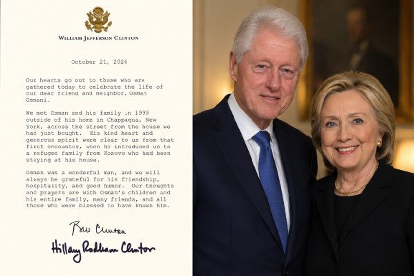 Ndahet nga jeta figura e shquar e lobit shqiptar në SHBA, Bill dhe Hillary Clinton përcjellin mesazhin prekës për Osman Osmanin