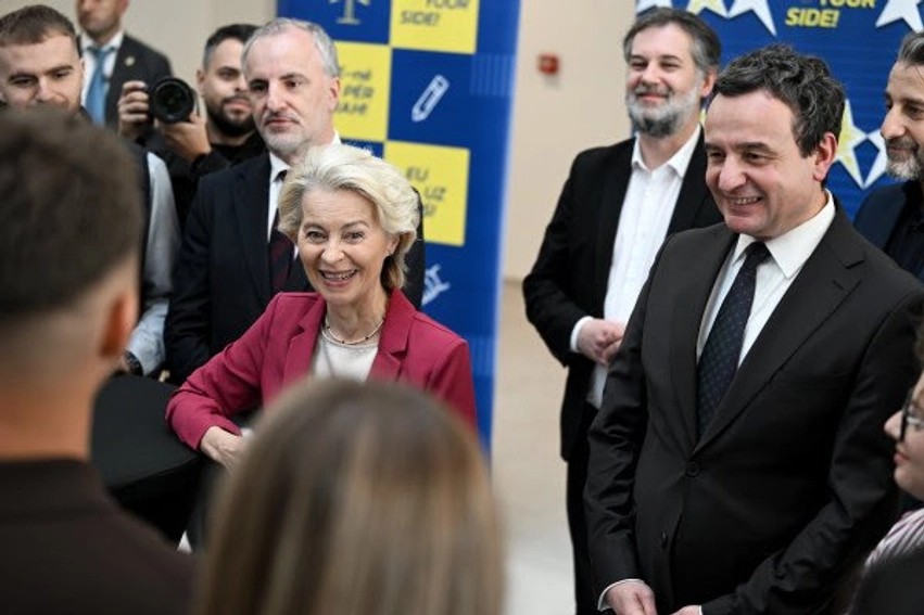 Kryeministri Kurti dhe presidentja von der Leyen inspektojnë kampusin e ri të FShMN-së, projekt prej afro 18 milionë eurosh